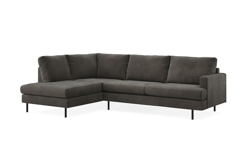 Menard Compact 4-personers Venstrevendt L-formet Chaiselongsofa i Manchester - Mørkegrå - Møbler - Sofaer - Sofa med chaiselong