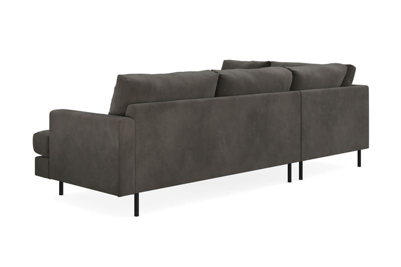 Menard Compact 4-personers Venstrevendt L-formet Chaiselongsofa i Manchester - Mørkegrå - Møbler - Sofaer - Sofa med chaiselong