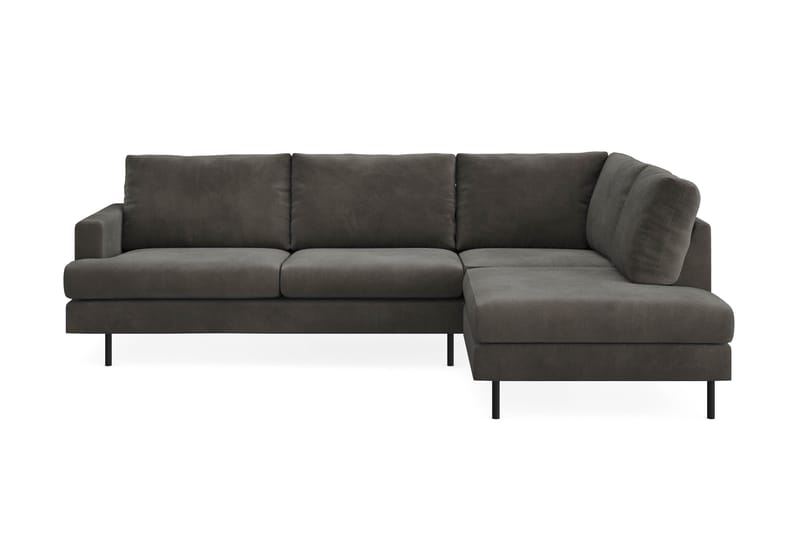 Menard Compact 4-personers Højrevendt L-formet Chaiselongsofa i Manchester - Mørkegrå - Møbler - Sofaer - Sofa med chaiselong