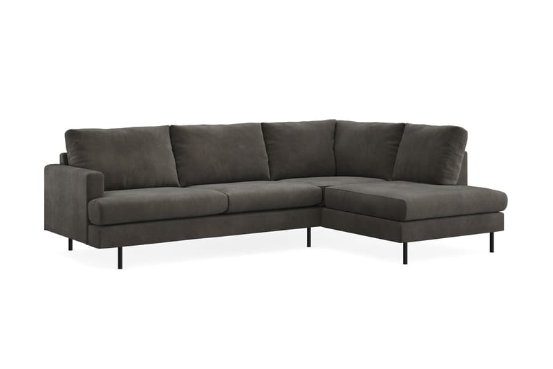 Menard Compact 4-personers Højrevendt L-formet Chaiselongsofa i Manchester - Mørkegrå - Møbler - Sofaer - Sofa med chaiselong
