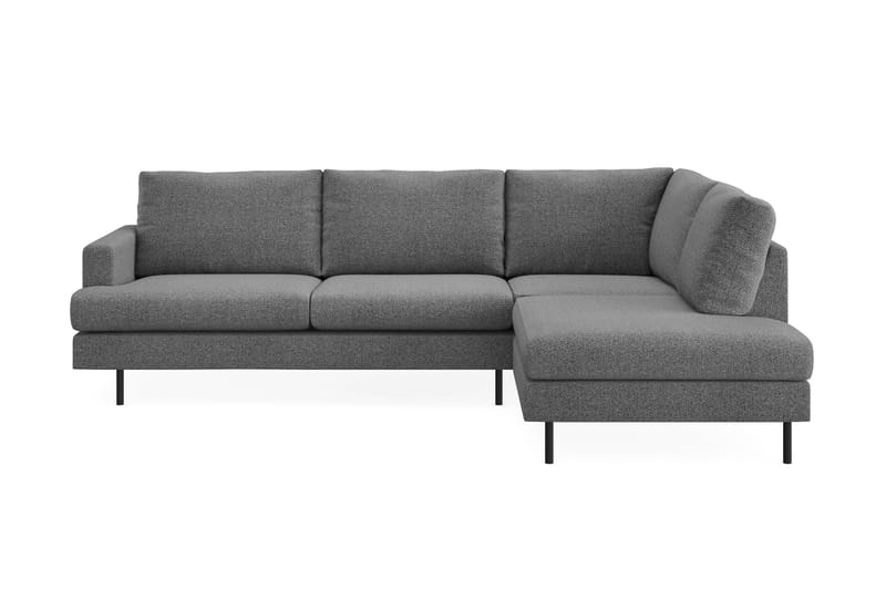 Menard Compact 4-personers Højrevendt L-formet Chaiselongsofa i Stof - Mørkegrå - Møbler - Sofaer - Sofa med chaiselong