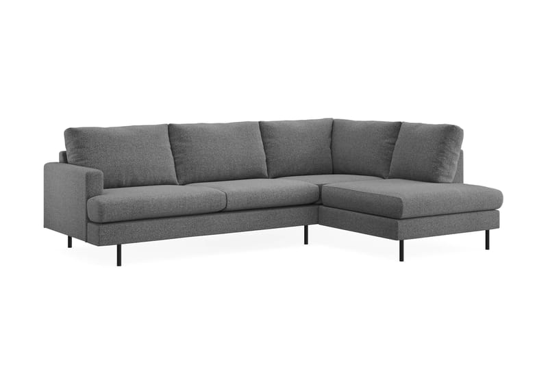 Menard Compact 4-personers Højrevendt L-formet Chaiselongsofa i Stof - Mørkegrå - Møbler - Sofaer - Sofa med chaiselong