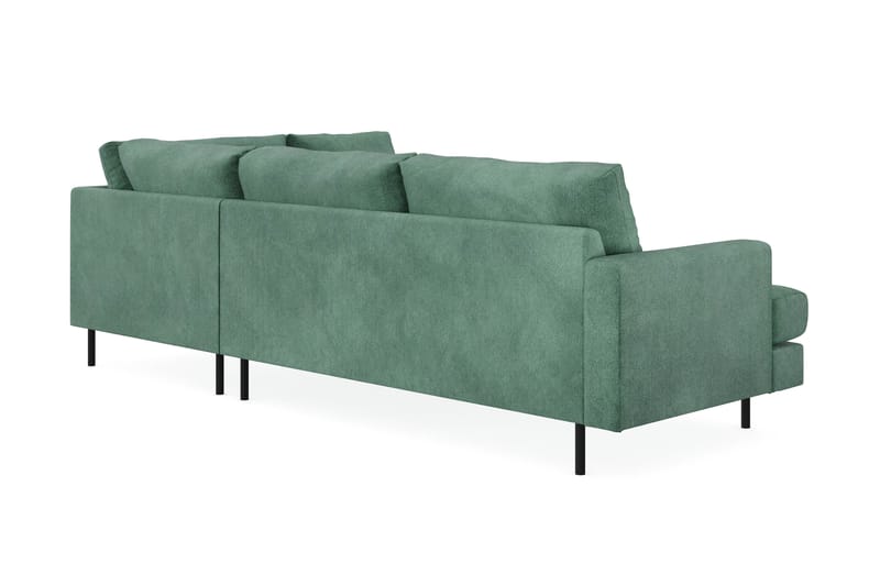 Menard Compact 4-personers Højrevendt L-formet Chaiselongsofa i Fløjl - Mørkegrøn - Møbler - Sofaer - Sofa med chaiselong