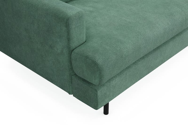 Menard Compact 4-personers Højrevendt L-formet Chaiselongsofa i Fløjl - Mørkegrøn - Møbler - Sofaer - Sofa med chaiselong