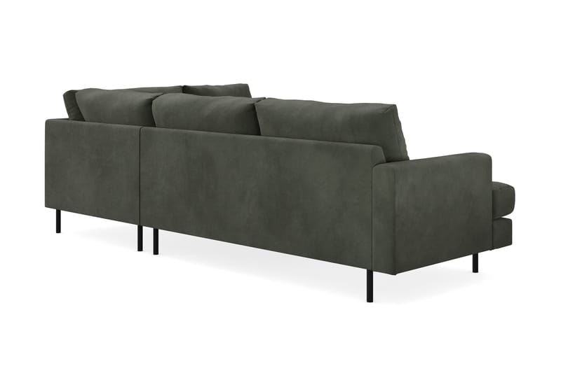 Menard Compact 4-personers Højrevendt L-formet Chaiselongsofa i Manchester - Mørkegrøn - Møbler - Sofaer - Sofa med chaiselong