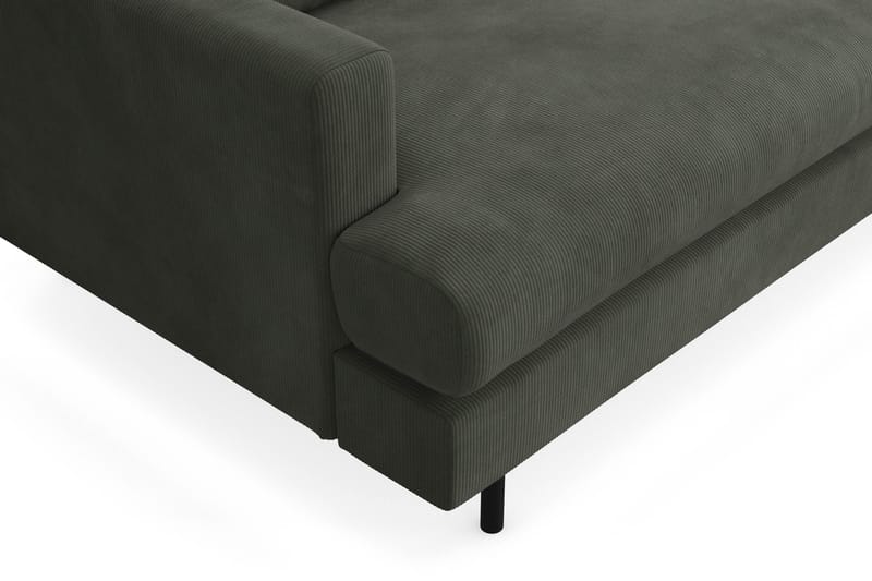 Menard Compact 4-personers Højrevendt L-formet Chaiselongsofa i Manchester - Mørkegrøn - Møbler - Sofaer - Sofa med chaiselong