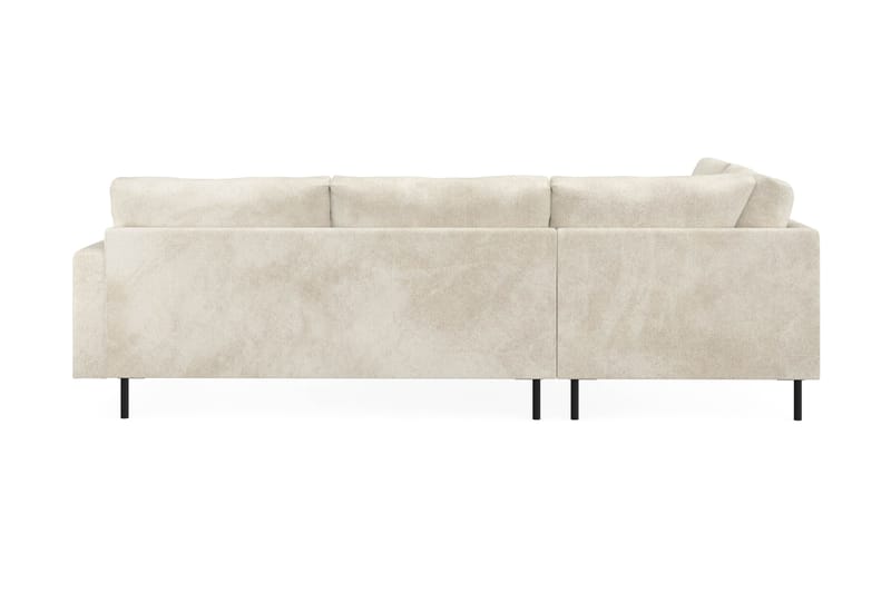 Menard Compact 4-personers Venstrevendt L-formet Chaiselongsofa i Fløjl - Cremehvid - Møbler - Sofaer - Sofa med chaiselong