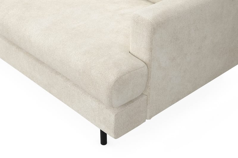 Menard Compact 4-personers Venstrevendt L-formet Chaiselongsofa i Fløjl - Cremehvid - Møbler - Sofaer - Sofa med chaiselong