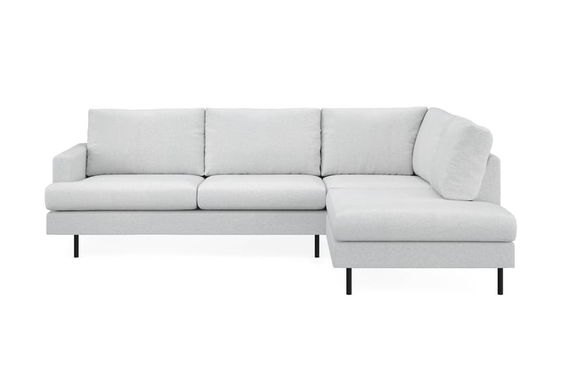 Menard Compact 4-personers Højrevendt L-formet Chaiselongsofa i Stof - Lysegrå - Møbler - Sofaer - Sofa med chaiselong