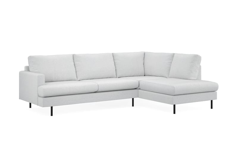 Menard Compact 4-personers Højrevendt L-formet Chaiselongsofa i Stof - Lysegrå - Møbler - Sofaer - Sofa med chaiselong