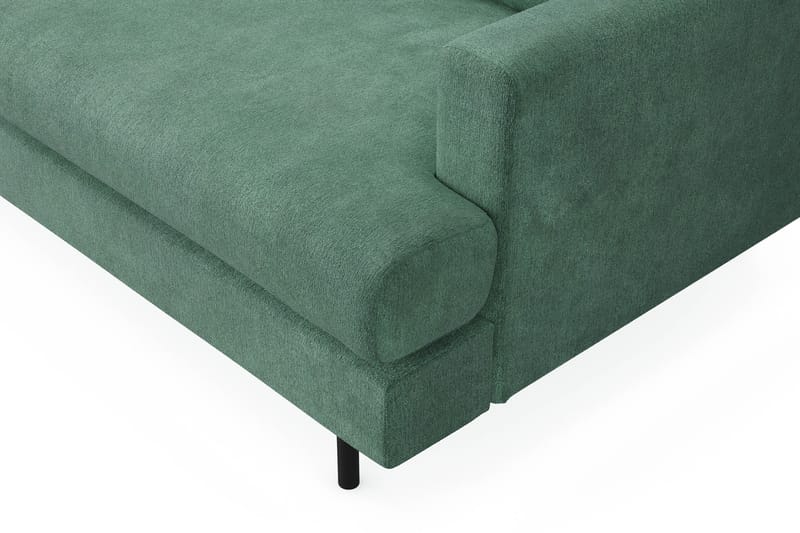 Menard Compact 4-personers Venstrevendt L-formet Chaiselongsofa i Fløjl - Mørkegrøn - Møbler - Sofaer - Sofa med chaiselong