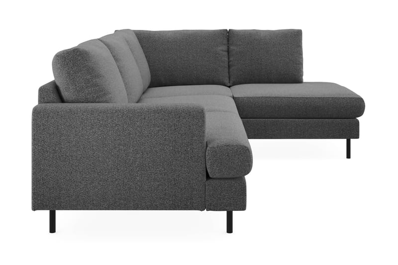 Menard Compact 4-personers Højrevendt L-formet Chaiselongsofa i Stof - Mørkegrå - Møbler - Sofaer - Sofa med chaiselong