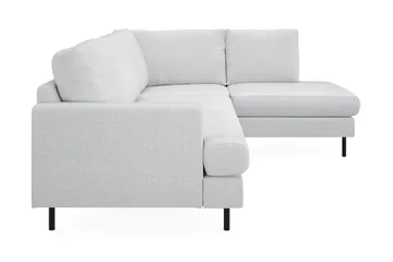 Menard Compact 4-personers Højrevendt L-formet Chaiselongsofa i Stof - Lysegrå - Møbler - Sofaer - Sofa med chaiselong