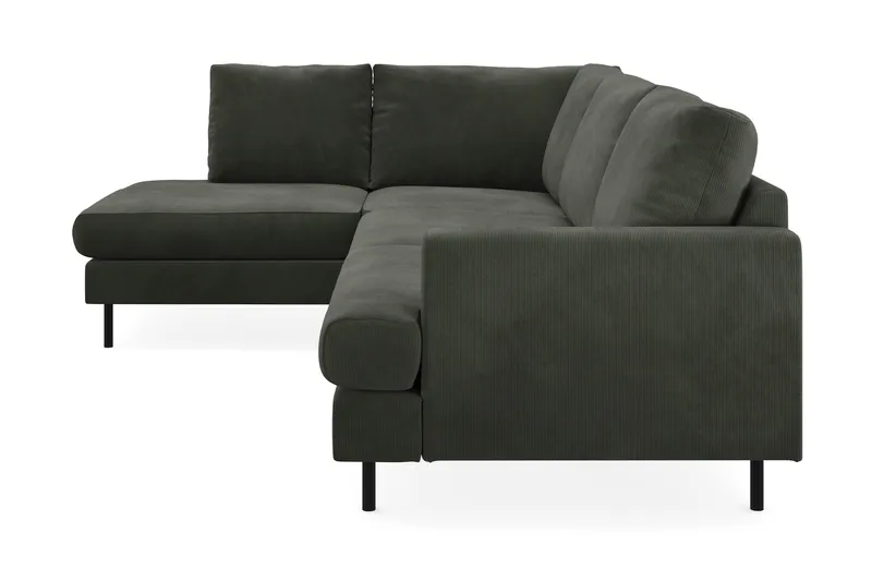 Menard Compact 4-personers Venstrevendt L-formet Chaiselongsofa i Manchester - Mørkegrøn - Møbler - Sofaer - Sofa med chaiselong