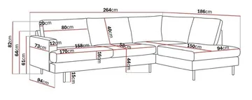 Menard Compact 4-personers Højrevendt L-formet Chaiselongsofa i Manchester - Mørkegrøn - Møbler - Sofaer - Sofa med chaiselong