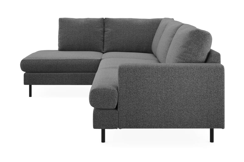 Menard Compact 4-personers Venstrevendt L-formet Chaiselongsofa i Stof - Mørkegrå - Møbler - Sofaer - Sofa med chaiselong