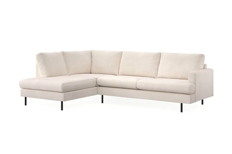 Menard Compact 4-personers Venstrevendt L-formet Chaiselongsofa i Manchester - Beige - Møbler - Sofaer - Sofa med chaiselong