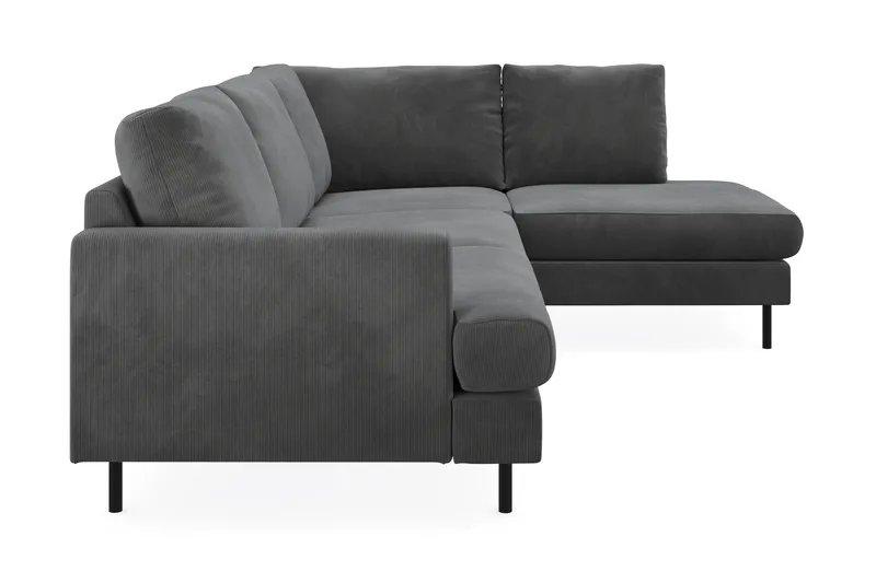 Menard Compact 4-personers Højrevendt L-formet Chaiselongsofa i Manchester - Grå - Møbler - Sofaer - Sofa med chaiselong