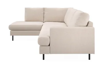 Menard Compact 4-personers Venstrevendt L-formet Chaiselongsofa i Stof - Beige - Møbler - Sofaer - Sofa med chaiselong