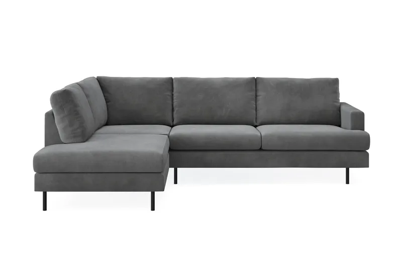 Menard Compact 4-personers Venstrevendt L-formet Chaiselongsofa i Manchester - Grå - Møbler - Sofaer - Sofa med chaiselong