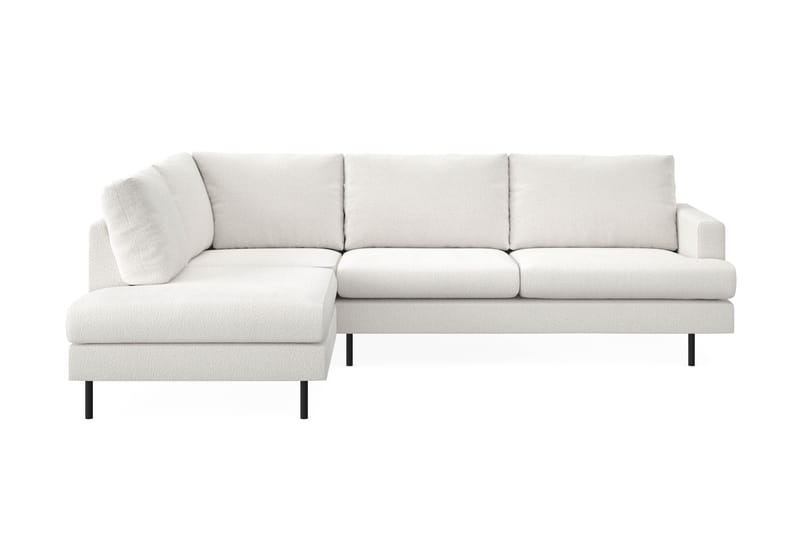 Menard Compact 4-personers Venstrevendt L-formet Chaiselongsofa i Bouclé - Hvid - Møbler - Sofaer - Sofa med chaiselong