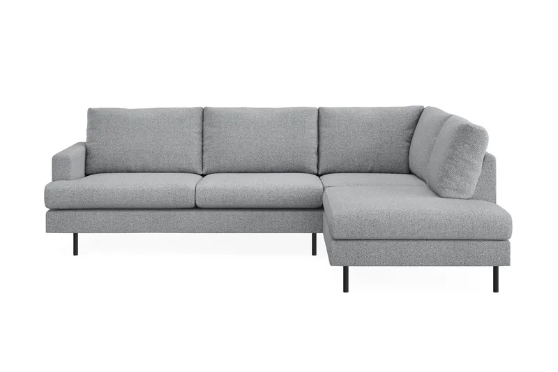 Menard Compact 4-personers Venstrevendt L-formet Chaiselongsofa i Stof - Grå - Møbler - Sofaer - Sofa med chaiselong