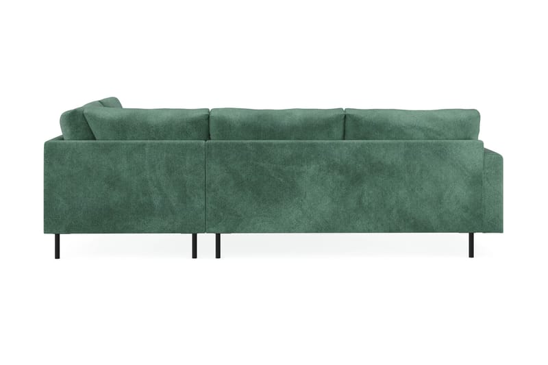 Menard Compact 4-personers Højrevendt L-formet Chaiselongsofa i Fløjl - Mørkegrøn - Møbler - Sofaer - Sofa med chaiselong