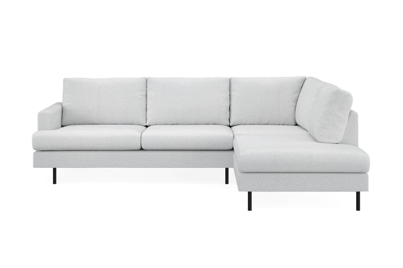 Menard Compact 4-personers Højrevendt L-formet Chaiselongsofa i Stof - Lysegrå - Møbler - Sofaer - Sofa med chaiselong
