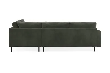 Menard Compact 4-personers Højrevendt L-formet Chaiselongsofa i Manchester - Mørkegrøn - Møbler - Sofaer - Sofa med chaiselong