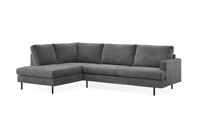 Menard Compact 4-personers Venstrevendt L-formet Chaiselongsofa i Manchester - Grå - Møbler - Sofaer - Sofa med chaiselong