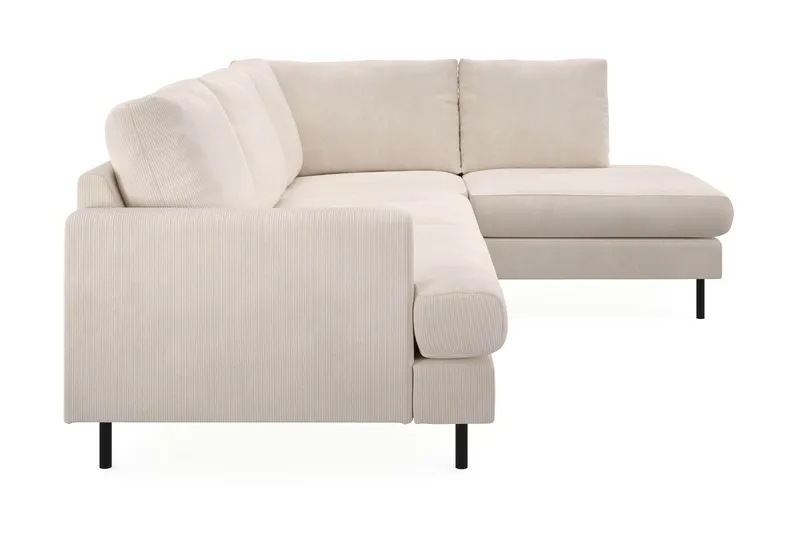 Menard Compact 4-personers Højrevendt L-formet Chaiselongsofa i Manchester - Beige - Møbler - Sofaer - Sofa med chaiselong