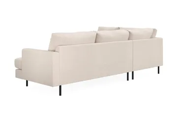 Menard Compact 4-personers Venstrevendt L-formet Chaiselongsofa i Stof - Beige - Møbler - Sofaer - Sofa med chaiselong