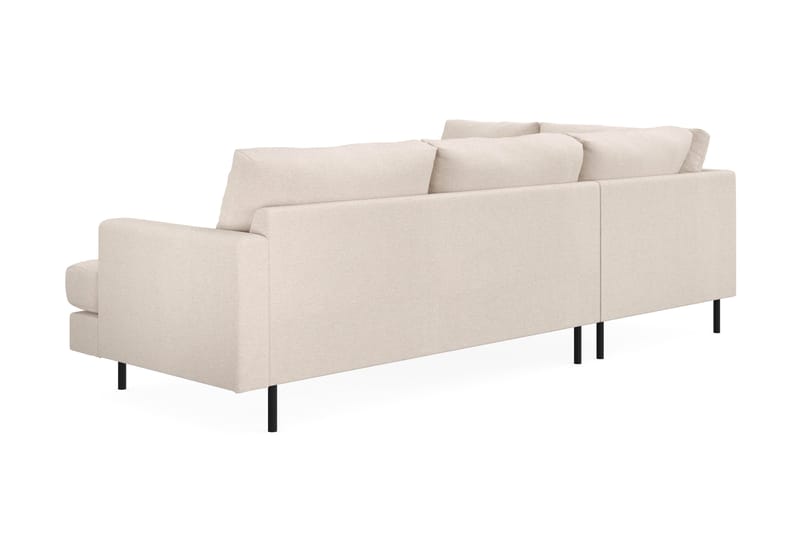Menard Compact 4-personers Venstrevendt L-formet Chaiselongsofa i Stof - Beige - Møbler - Sofaer - Sofa med chaiselong