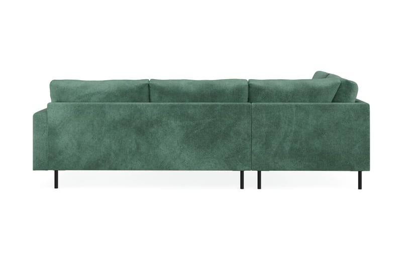 Menard Compact 4-personers Venstrevendt L-formet Chaiselongsofa i Fløjl - Mørkegrøn - Møbler - Sofaer - Sofa med chaiselong