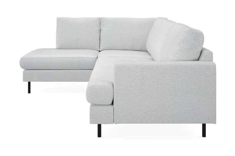 Menard Compact 4-personers Venstrevendt L-formet Chaiselongsofa i Stof - Lysegrå - Møbler - Sofaer - Sofa med chaiselong