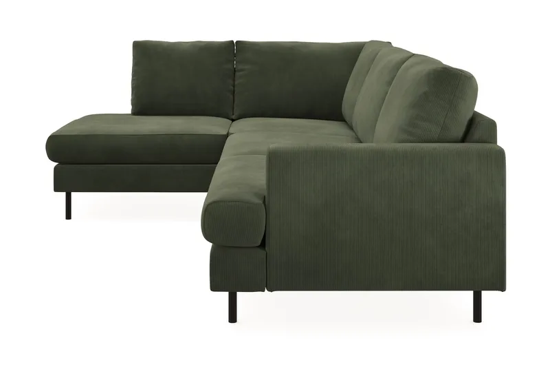 Menard Compact 4-personers Venstrevendt L-formet Chaiselongsofa i Manchester - Grøn - Møbler - Sofaer - Sofa med chaiselong