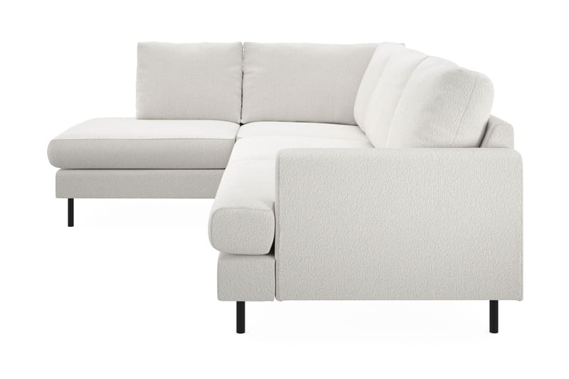 Menard Compact 4-personers Venstrevendt L-formet Chaiselongsofa i Bouclé - Hvid - Møbler - Sofaer - Sofa med chaiselong