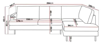 Menard Compact 4-personers Højrevendt L-formet Chaiselongsofa i Manchester - Mørkegrøn - Møbler - Sofaer - Sofa med chaiselong
