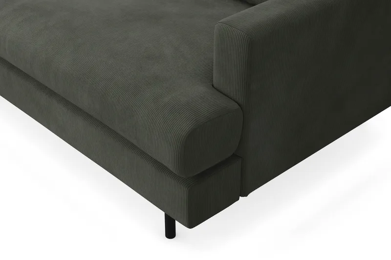Menard Compact 4-personers Venstrevendt L-formet Chaiselongsofa i Manchester - Mørkegrøn - Møbler - Sofaer - Sofa med chaiselong