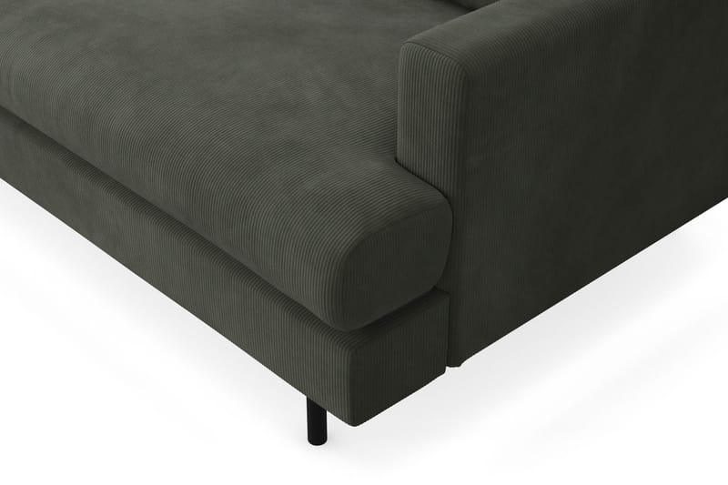 Menard Compact 4-personers Venstrevendt L-formet Chaiselongsofa i Manchester - Mørkegrøn - Møbler - Sofaer - Sofa med chaiselong