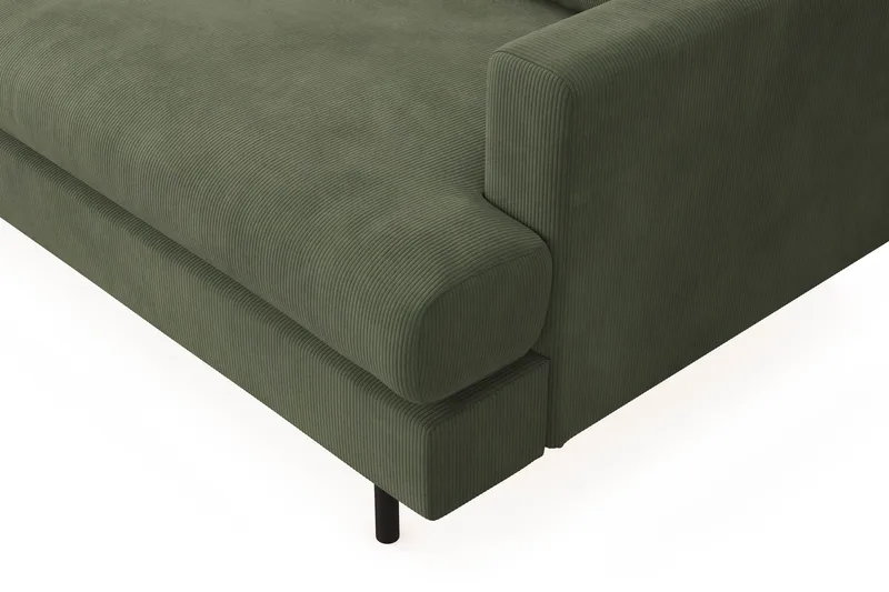 Menard Compact 4-personers Venstrevendt L-formet Chaiselongsofa i Manchester - Grøn - Møbler - Sofaer - Sofa med chaiselong