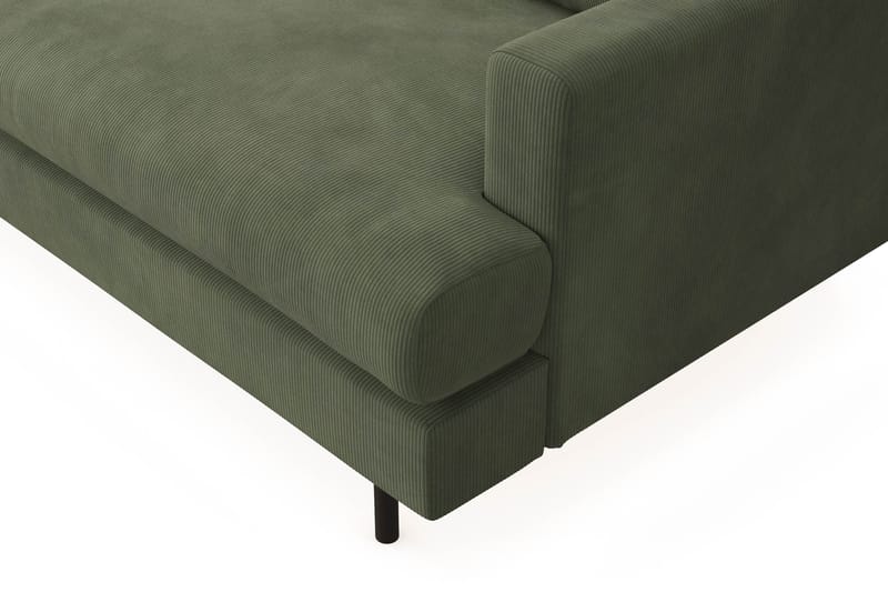 Menard Compact 4-personers Venstrevendt L-formet Chaiselongsofa i Manchester - Grøn - Møbler - Sofaer - Sofa med chaiselong
