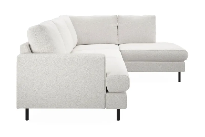 Menard Compact 4-personers Højrevendt L-formet Chaiselongsofa i Bouclé - Hvid - Møbler - Sofaer - Sofa med chaiselong
