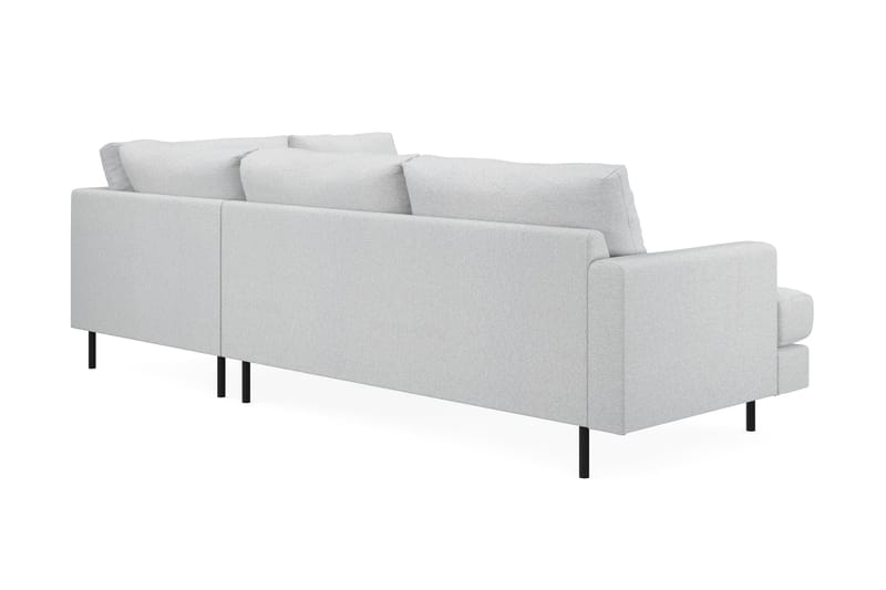 Menard Compact 4-personers Højrevendt L-formet Chaiselongsofa i Stof - Lysegrå - Møbler - Sofaer - Sofa med chaiselong