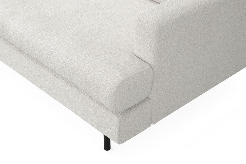 Menard Compact 4-personers Venstrevendt L-formet Chaiselongsofa i Bouclé - Hvid - Møbler - Sofaer - Sofa med chaiselong