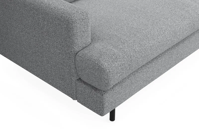 Menard Compact 4-personers Højrevendt L-formet Chaiselongsofa i Stof - Grå - Møbler - Sofaer - Sofa med chaiselong