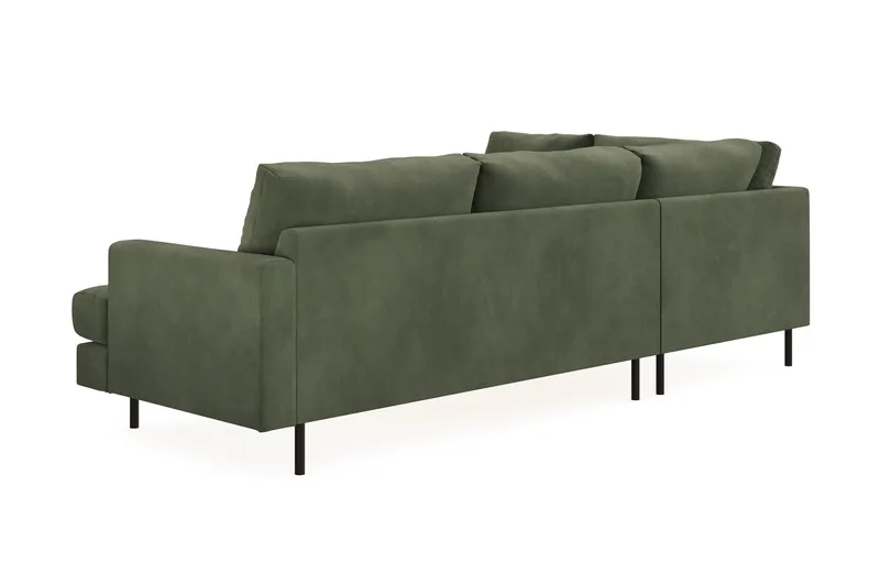 Menard Compact 4-personers Venstrevendt L-formet Chaiselongsofa i Manchester - Grøn - Møbler - Sofaer - Sofa med chaiselong