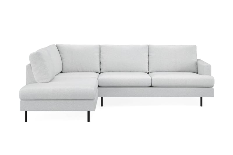 Menard Compact 4-personers Venstrevendt L-formet Chaiselongsofa i Stof - Lysegrå - Møbler - Sofaer - Sofa med chaiselong
