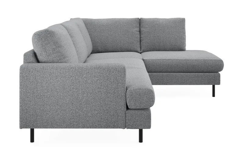 Menard Compact 4-personers Højrevendt L-formet Chaiselongsofa i Stof - Grå - Møbler - Sofaer - Sofa med chaiselong