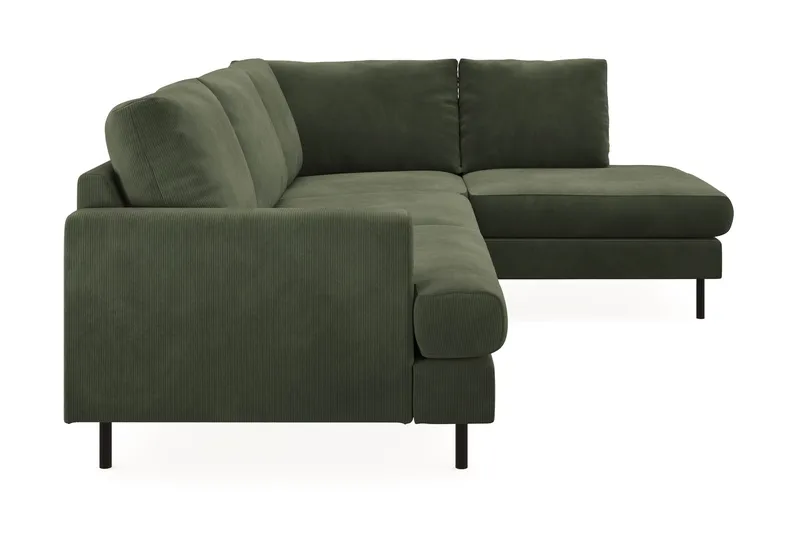 Menard Compact 4-personers Højrevendt L-formet Chaiselongsofa i Manchester - Grøn - Møbler - Sofaer - Sofa med chaiselong